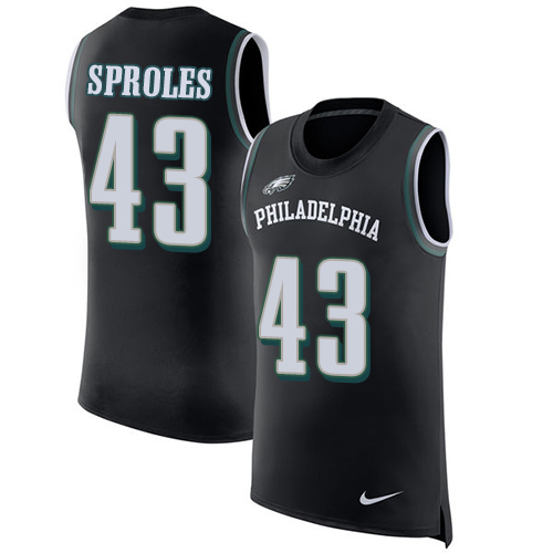 Nike Eagles #43 Darren Sproles Black Alternate Men's Stitched NFL Limited Rush Tank Top Jersey